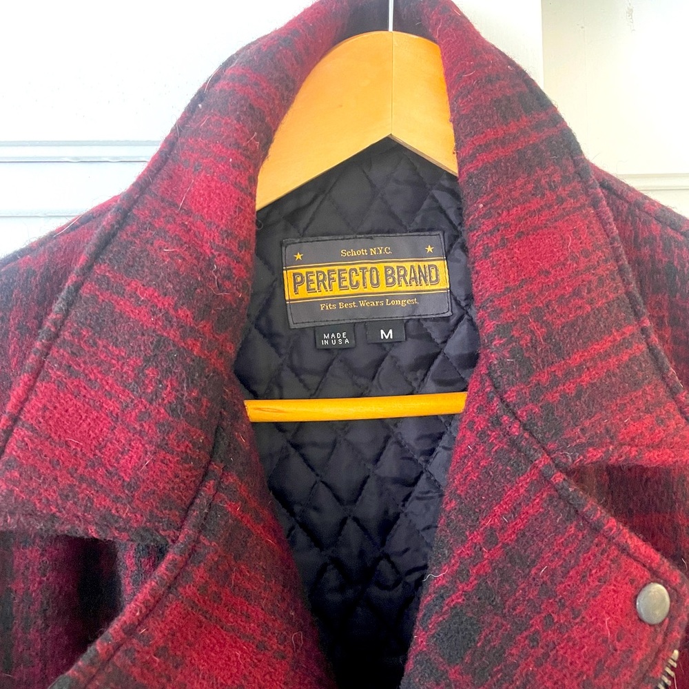 schott vintage wool and leather